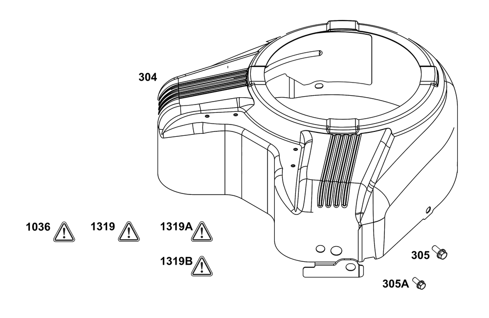 Blower Housing Group Diagram and Parts List for 389575-0006-E1 200000 - 399999 Briggs and Stratton Engine